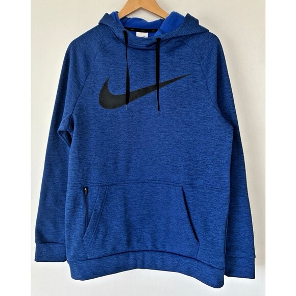 Nike Other - Nike Therma-FIT Hoodie Mens Small Blue Pullover Fleece Sweatshirt Swoosh Logo